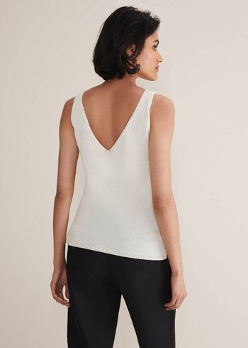 Phase Eight Freyated Vest Knitwear White Canada | IEGOYP-982